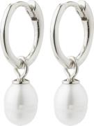 Pilgrim Berthe Recycled Pearl Hoop Earrings Silverplated one size - Cr...