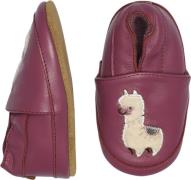 Melton Llama Leather Slippers Red Violet Hjemmesko Str 24/25 - Læder h...