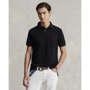 Polo Ralph Lauren Custom Slim Fit Mesh Polo Mand Sort/rød Kortærmede P...