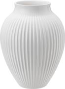 Knabstrup Keramik Knabstrup, Vase, Riller Hvid, 20 cm Ripple White Str...