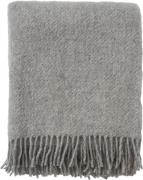 Klippan Uldplaid Bornholm Light Grey 0008 - Plaider hos Magasin