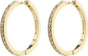 Pilgrim Ebna Maxi Crystal Hoops Goldplated One size - Creoler hos Maga...