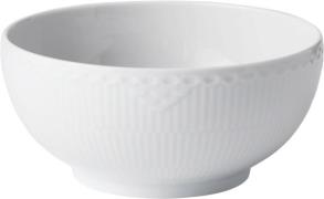 Royal Copenhagen Hvid Riflet Halvblonde Skål 18 CM Hvid Str 18 - Serve...