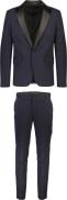 Lindbergh Stretch Tuxedosuit Mand Navy Jakkesæt Slim Fit Str 46 - hos ...