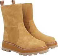 Lovelies Ushba Calf Suede Boots With ZIP & Shearling Kvinde Light Came...