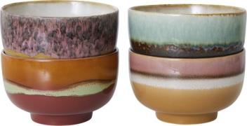 HK Living 70s Ceramics Noodle Bowls Geyser set of 4 Multi - Serverings...