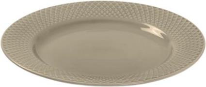 Lyngby Porcelæn Rhombe Earth Frokosttallerken Ø23 cm Clay Brun Str H:2...