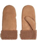 Lovelies Belukta Mittens - Sheep Suede With Curly Shearling Around L -...