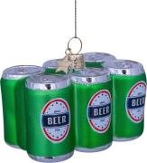 Vondels Ornament Glas Grøn Sixpack Dåseøl H6cm Green - Juletræspynt Gl...