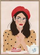 Poster & Frame Petra Holikova French Cafe Flerfarvet Str 30 x 40 cm - ...