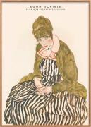 Poster & Frame Egon Schiele Edith in Striped Dress Flerfarvet Str 30x4...