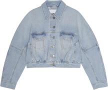 Ganni Tint Denim Bomber Jacket Kvinde Tint Wash Denimjakker Str 40 Den...