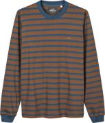 Mads Nørgaard - Copenhagen Cotton Jersey Stripe Frode Tee LS Mand Blå+...