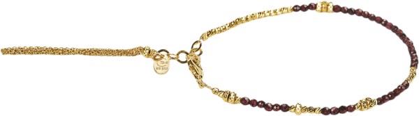 BeChristensen Abby Facet Red Garnet Gold One Size - Perlearmbånd hos M...