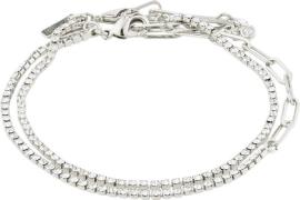 Pilgrim Rowan Crystal Bracelet, 2in-1, Silver-plated one size - Kædear...