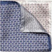 ETON Mid Blue Motif Silk Pocket Square One Size - Slips hos Magasin