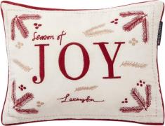 Lexington Joy Fløjlspude, 30 x 40 Snow White/red/beige Str 30x40 - Pyn...