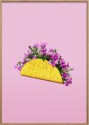 Poster & Frame Super Mercat Flower Taco Flerfarvet Str 50x70cm - Plaka...