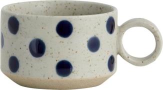 Nordal Grainy tea cup w. Handle, Sand/dark Blue 0008 - Kopper Med Hank...