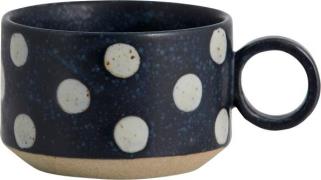 Nordal Grainy tea cup w. Handle, Dark Blue/sand 0008 - Kopper Med Hank...