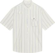 Wood Wood Wwjaxson Fisherman Shirt Mand White Floral Jacquard Kortærme...