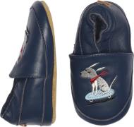 Melton Skater dog Leather Slippers Navy Academy Hjemmesko Str 26/27 - ...