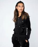 Juicy Couture Robertson Diamante Hoodie Kvinde Black Hættetrøjer Str L...