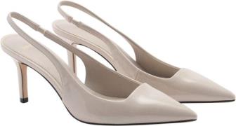 MANGO Patent Leathereffect Heeled Shoes Kvinde Natural White Slingback...