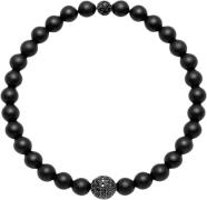 Nialaya Men's Wristband With Matte Onyx and Black CZ Diamond L - Armbå...