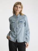 Neo Noir Roger Denim Shirt Kvinde Smoke Blue Denimskjorter Str 40 Deni...