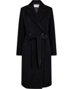 Filippa K Soft Wool Belted Coat Kvinde Black Vinterjakker Str 40 - hos...