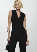 MANGO Long Jumpsuit With Crossover Detail Kvinde Black Buksedragter St...