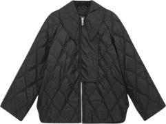 Ganni Ripstop Quilt Jacket Kvinde Black Termojakker Str 34 - hos Magas...