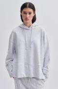 Second Female Abadell Sweat Hoodie Kvinde Light Grey Melange Hættetrøj...