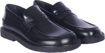 ANGULUS Klassisk Penny Loafer Kvinde 1835 Black Loafers Str 38 - Læder...