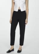 MANGO Pleat Detail Trousers Kvinde Black Bukser Med Lige Ben Str 40 - ...