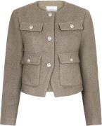 Neo Noir Holly Structure Jacket Kvinde Warm Grey Overgangsjakker Str 4...