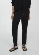 MANGO Jogger Seams Pants Kvinde Black Bukser Med Lige Ben Str L - hos ...