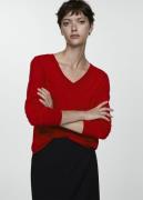 MANGO Fineknit V-neck Sweater Kvinde Red Sweaters Str XXS - hos Magasi...