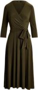 Lauren Ralph Lauren MID Weight Mjdress Kvinde Botanic Green Midi Kjole...