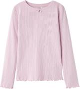 Name It Nkfsilke LS Slim TOP Str 116 - Winsome Orchid Bluser hos Magas...