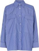 Cras Officecras Shirt Kvinde Dark Blue Stripe Langærmede Skjorter Str ...