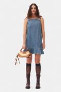 Ganni Heavy Denim Mini Dress Kvinde Tint Wash Korte Kjoler Str 40 Deni...