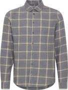 Casual Friday Cfanton LS Mélange Checked Shirt Mand Mid Grey Melange L...