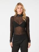 Neo Noir Liza Mesh Lace Blouse Kvinde Black Langærmede Bluser Str 40 -...