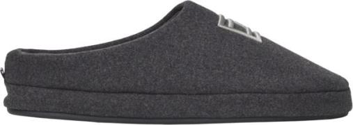 Tommy Hilfiger Flag Warm Felt House Shoe Mand Dark Ash Hjemmesko Str 4...