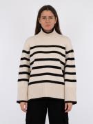 Neo Noir Fanning Stripe Knit Blouse Kvinde Sand Sweaters Str 40 - hos ...