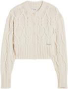 Holzweiler Chunky Cable Cardigan Kvinde Ecru Langærmede Bluser Str M -...