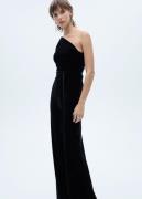 MANGO Asymmetric Velvet Jumpsuit Kvinde Black Buksedragter Str XL - ho...