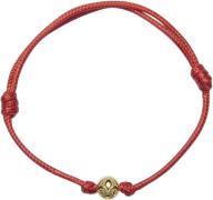 Nialaya Men's Red String Bracelet With Gold ONE SIZE - Armbånd Stål ho...